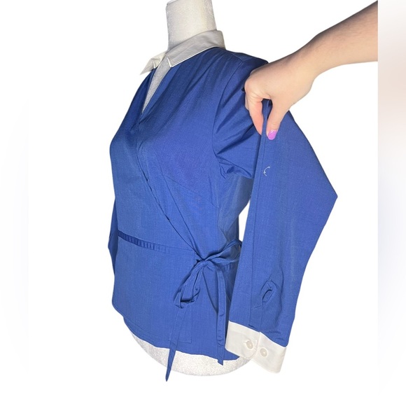 Vintage Ann Taylor Wrap Top 100% Cotton 4 - Picture 5 of 7